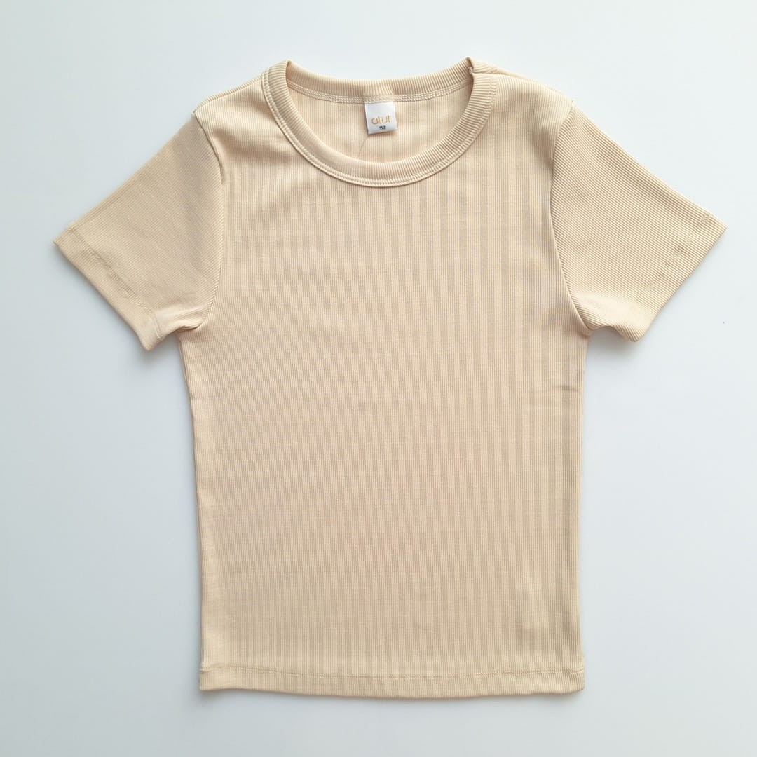 Bluzka beżowy prążek dla dziewczynki (0889-D3-jas-bez-praz.jpg) - sklep z ubraniami Nosi Ci Się