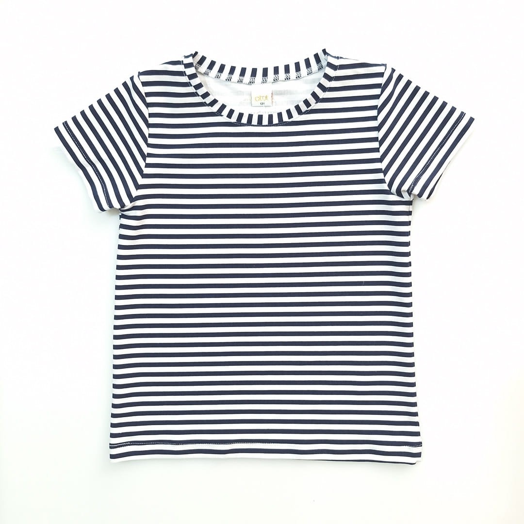 T-shirt w paski biało-granatowy (0909-D2,3-paski.jpg) - sklep z ubraniami Nosi Ci Się