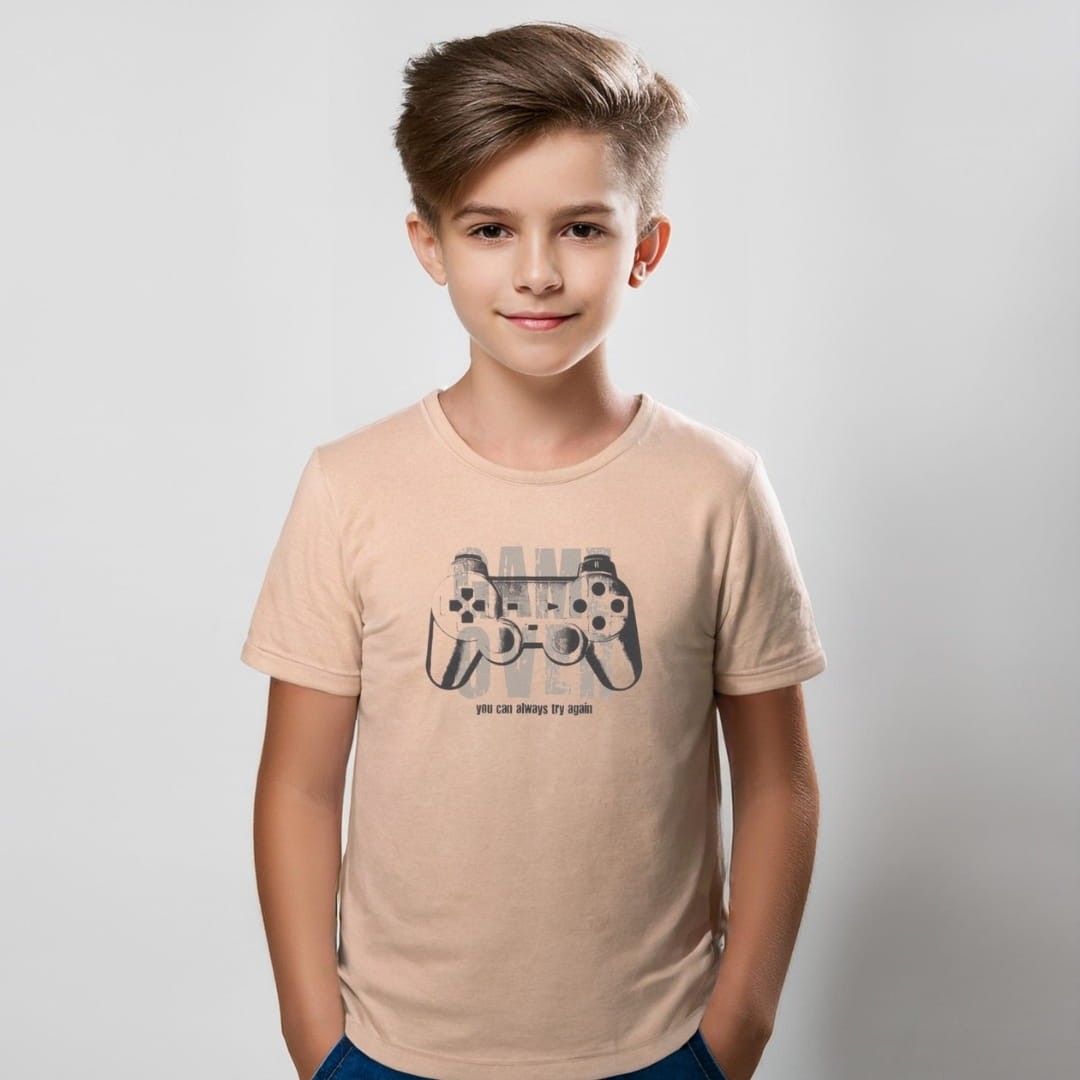 Koszulka z krótkim rękawem beżowa (0581-C3-bez.jpg) - sklep z ubraniami Nosi Ci Się