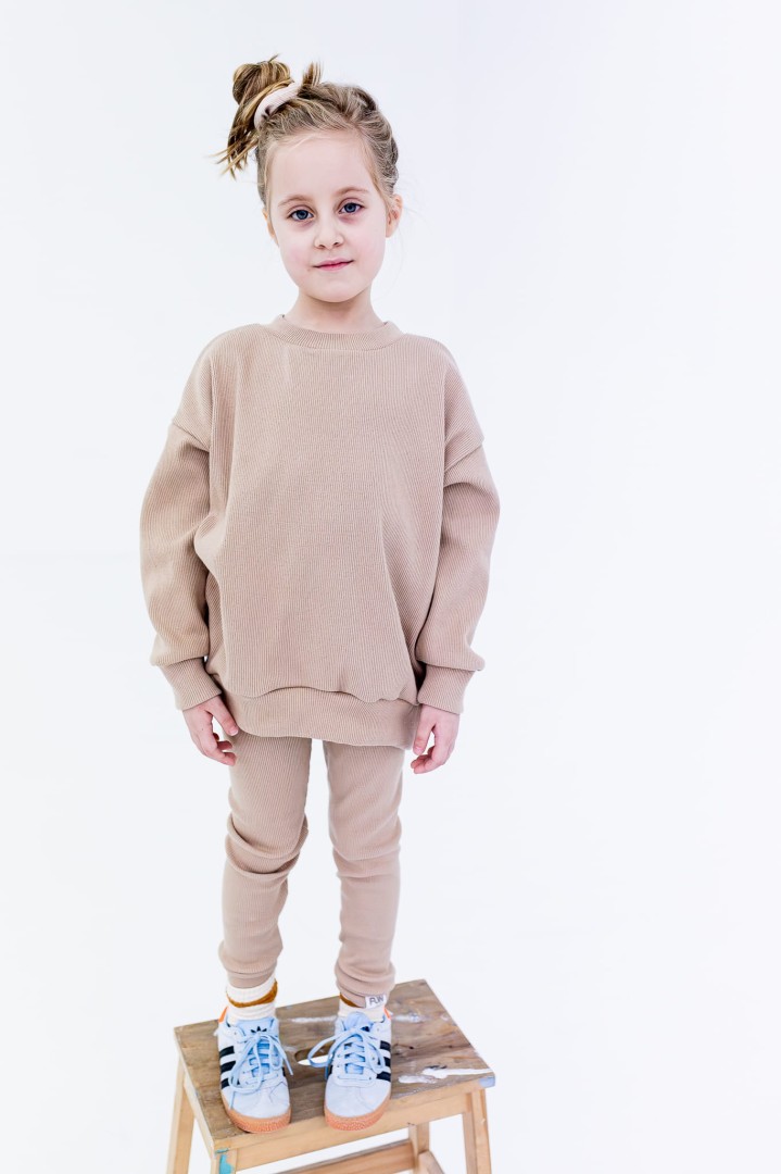 Beżowa bluza prążek FUN KIDS (FK-bez-bl.jpg) - sklep z ubraniami Nosi Ci Się