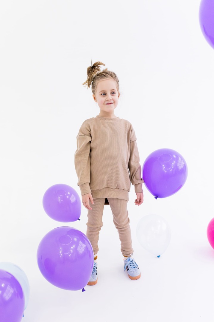 Beżowe legginsy FUN KIDS (FK-bez-leg.jpg) - sklep z ubraniami Nosi Ci Się