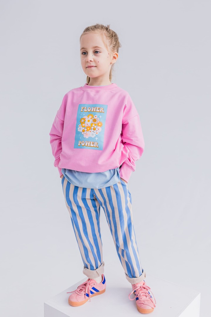 Spodnie boyfriend pasy niebieskie FUN KIDS (FK-sp-pas-nieb.jpg) - sklep z ubraniami Nosi Ci Się