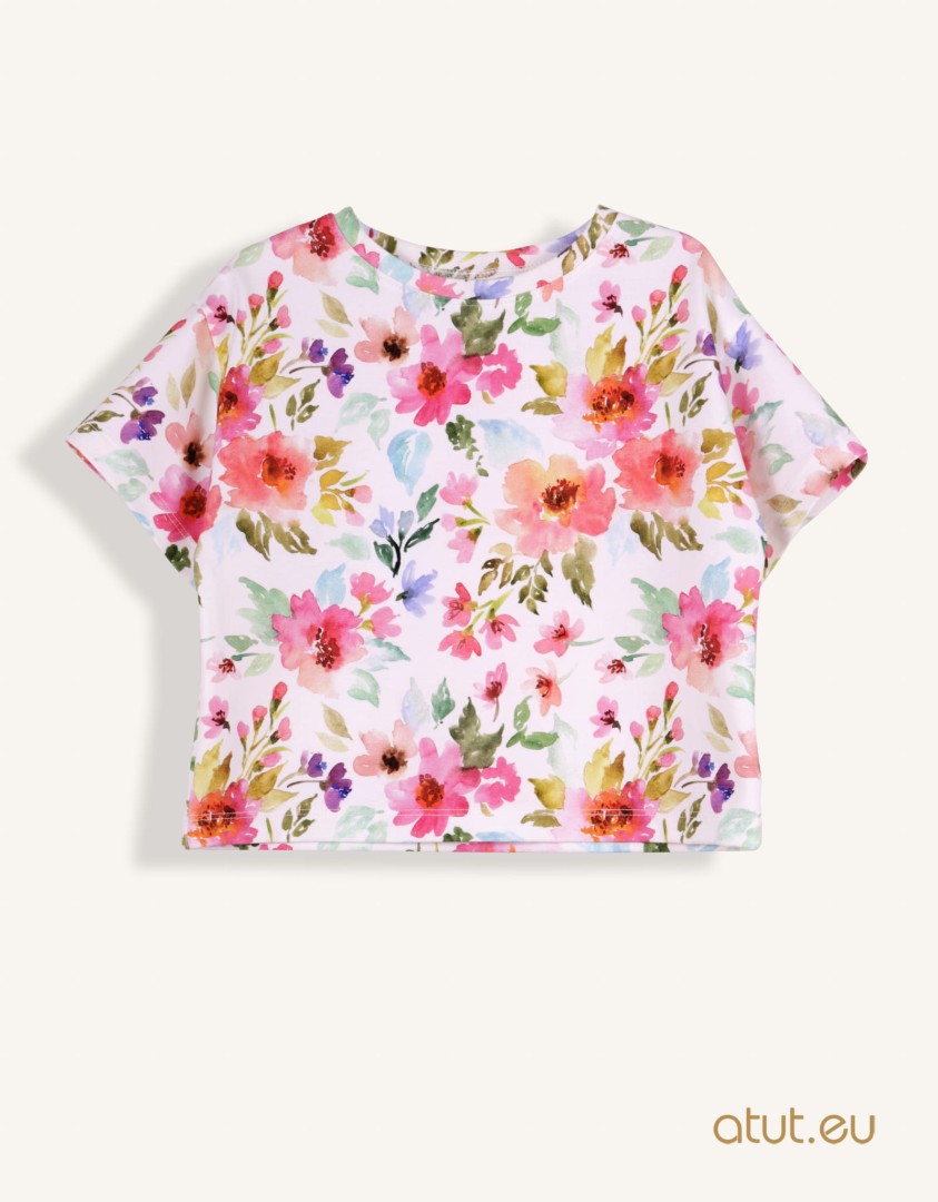 T-shirt w kwiatki (1301-D2-kol-kw.jpg) - sklep z ubraniami Nosi Ci Się