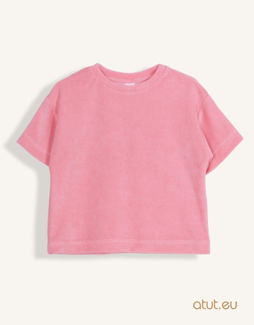 Różowa bluzka z froty (1316-roz (1).jpg) - sklep z ubraniami Nosi Ci Się