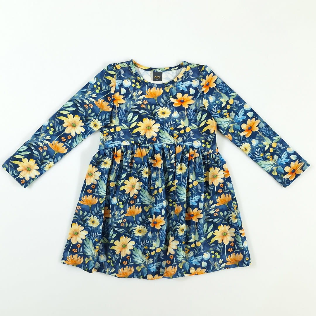 Granatowa sukienka w kwiaty (0514-D2-gran-kw.jpg) - sklep z ubraniami Nosi Ci Się