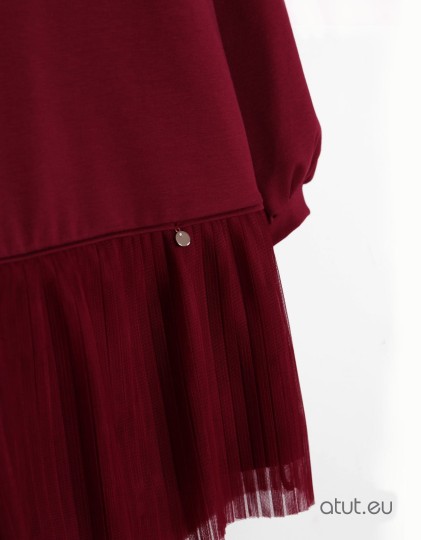 Bordowa sukienka z długim rękawem (1073-D3-bord2.jpg)