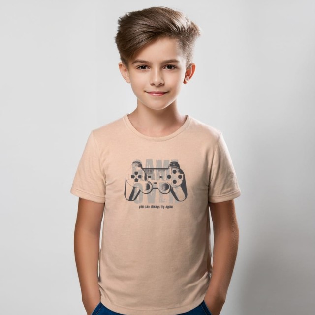 Koszulka z krótkim rękawem beżowa