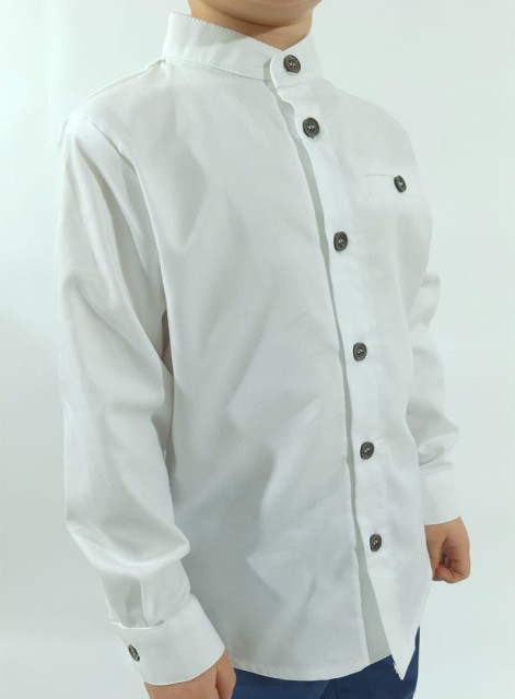 Biała koszula ze stójką dla chłopca