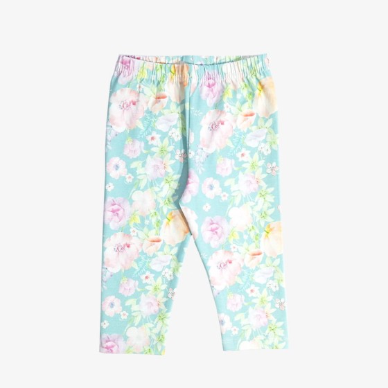 Fotografia ubrania Legginsy 3/4 błękitne w kwiatki marki Atut w ofercie sklepu Nosi Ci Się