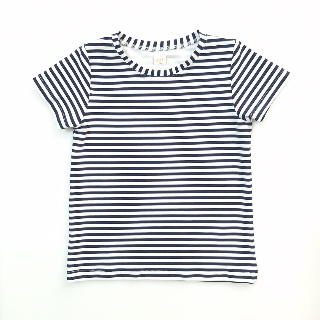 T-shirt w paski biało-granatowy (0909-D2,3-paski.jpg) - sklep z ubraniami Nosi Ci Się