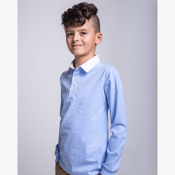 Fotografia ubrania Błękitne polo z białym kołnierzykiem marki GT w ofercie sklepu Nosi Ci Się