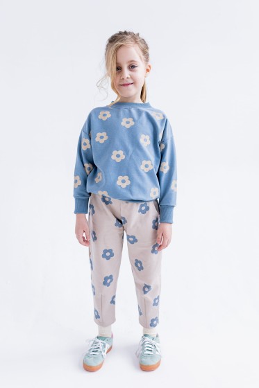 Fotografia ubrania Bluza over print flowers niebieska FUN KIDS marki Fun Kids w ofercie sklepu Nosi Ci Się