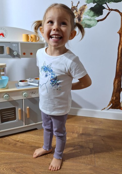 Fotografia ubrania Jasnofioletowe legginsy prążkowane marki Atut w ofercie sklepu Nosi Ci Się
