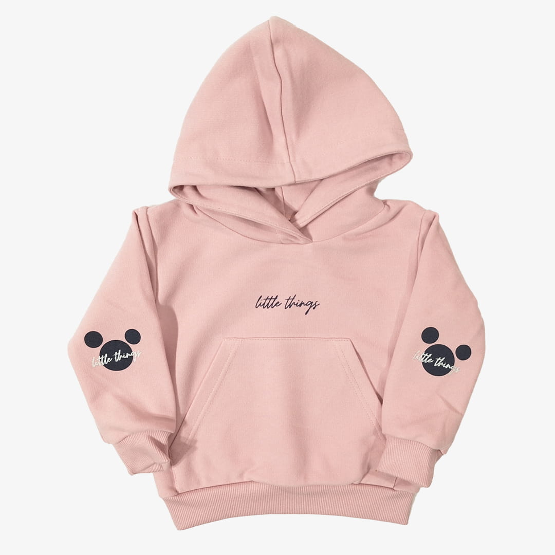 Ubrania dla dzieci / Dziewczynki / Bluzy / Różowa bluza z kapturem kangurka