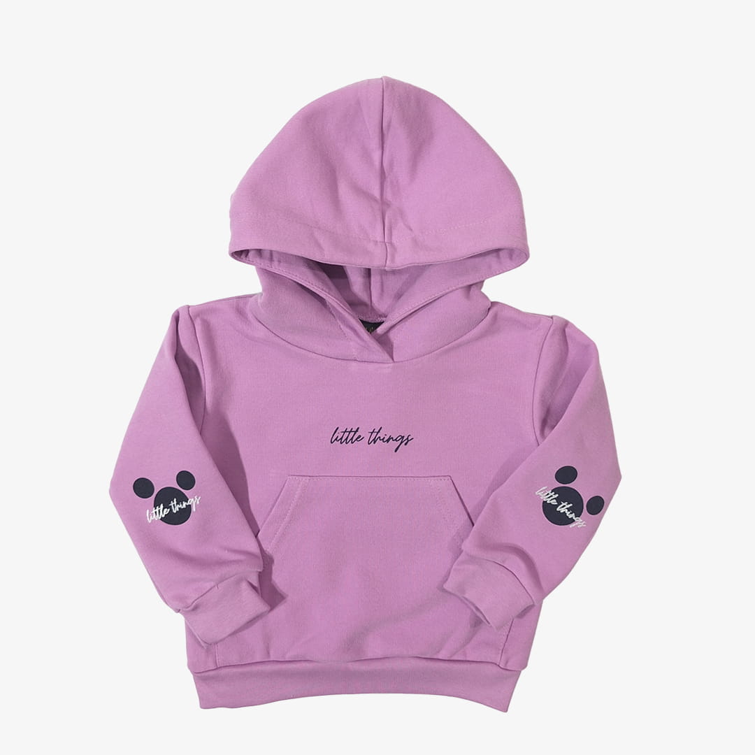 Ubrania dla dzieci / Dziewczynki / Bluzy / Fioletowa bluza z kapturem kangurka