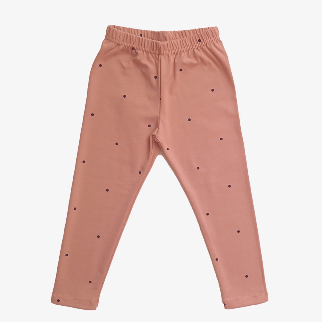 Ubrania dla dzieci / Dziewczynki / Legginsy / Bawełniane legginsy jasny róż w kropki