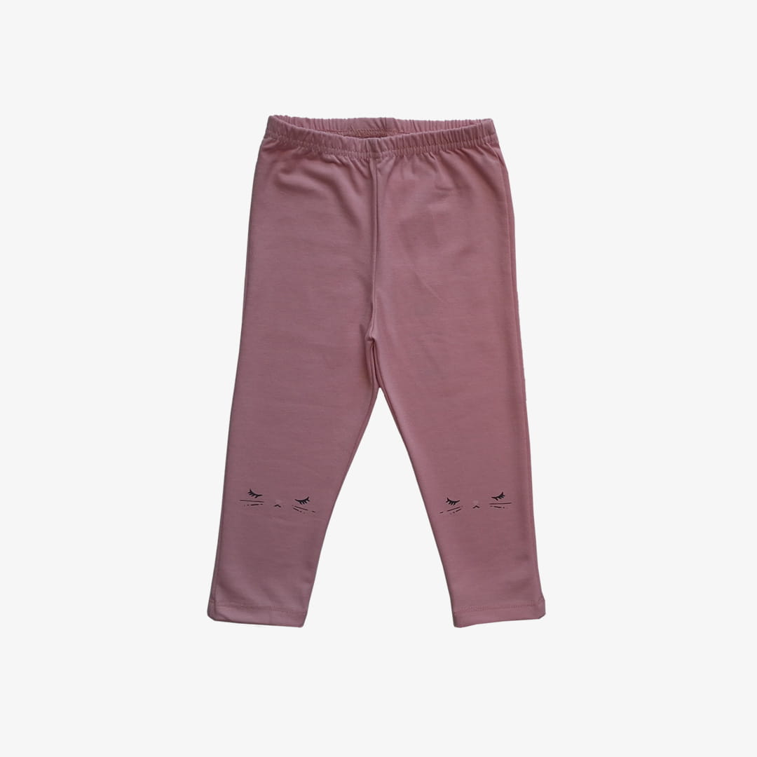 Różowe legginsy SLIM 3/4 z kotkiem (0752-D2-kot-roz.jpg) - sklep z ubraniami Nosi Ci Się